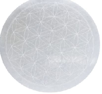 Disque sélénite fleur de vie