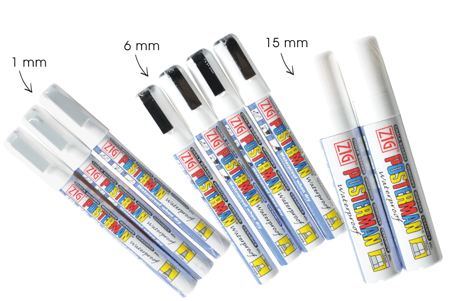 Feutres Craies Effaçables à l'alcool 2/5 mm (Lot de 4)
