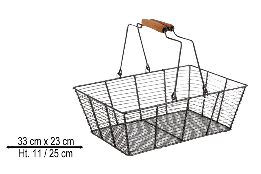 Panier Rectangle Métal Double Anse