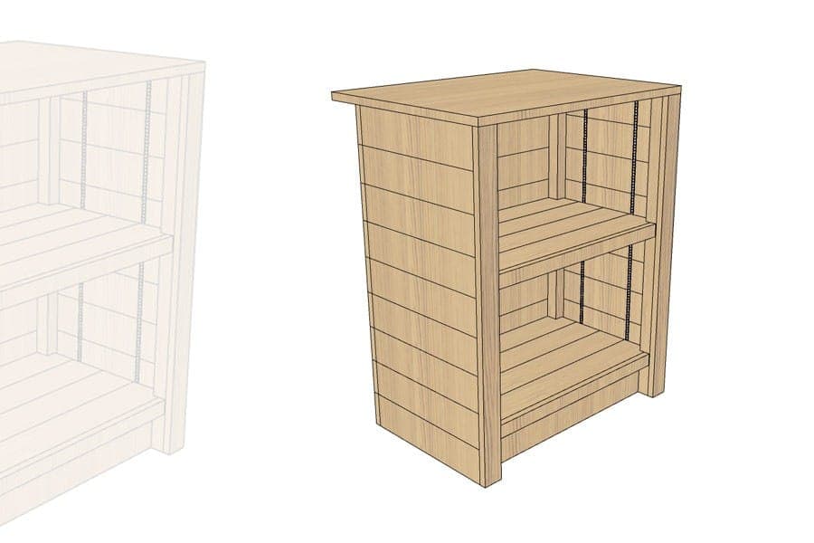 Module d'Encaissement 700 Bois Vieilli + 1 étagère réglable