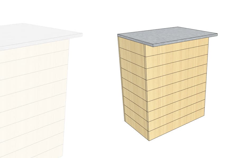 Module d'Encaissement 700 Bois Clair + 1 étagère réglable + plateau Inox