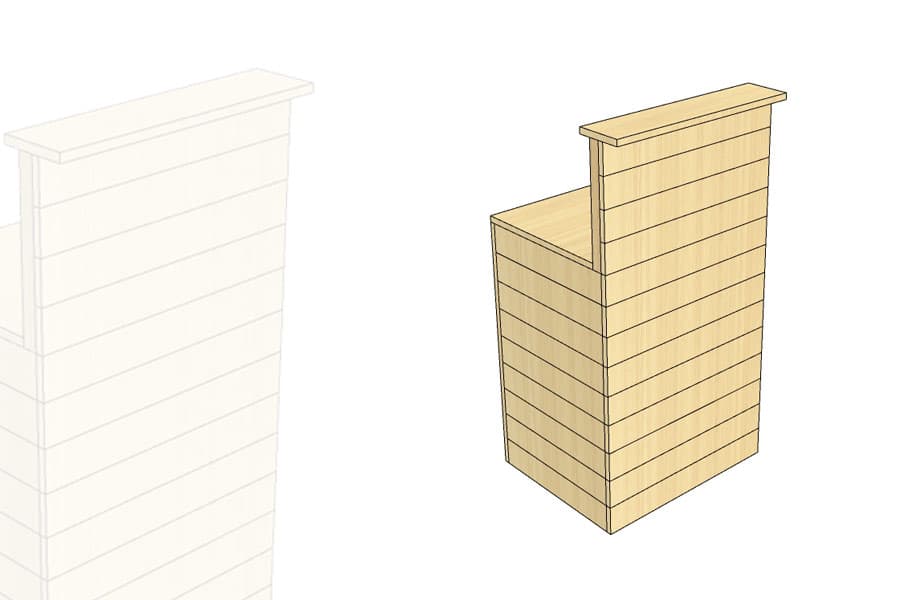 Module d'Encaissement Casquette 650 Bois Clair + 2 étagères réglables