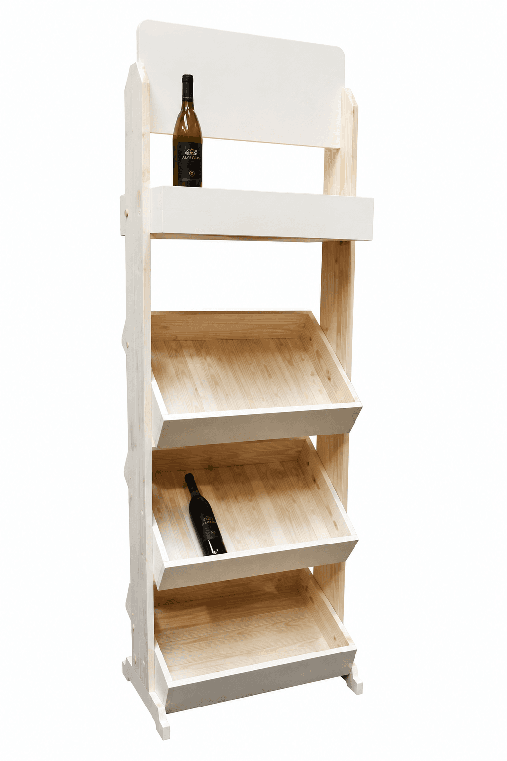 Meuble Présentoir 4 Casiers Bois Clair