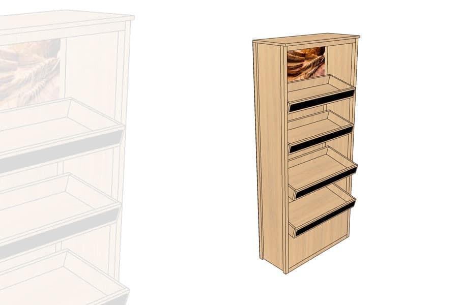 Armoire Étagères Boulangerie Pains Spéciaux Bois Vieilli