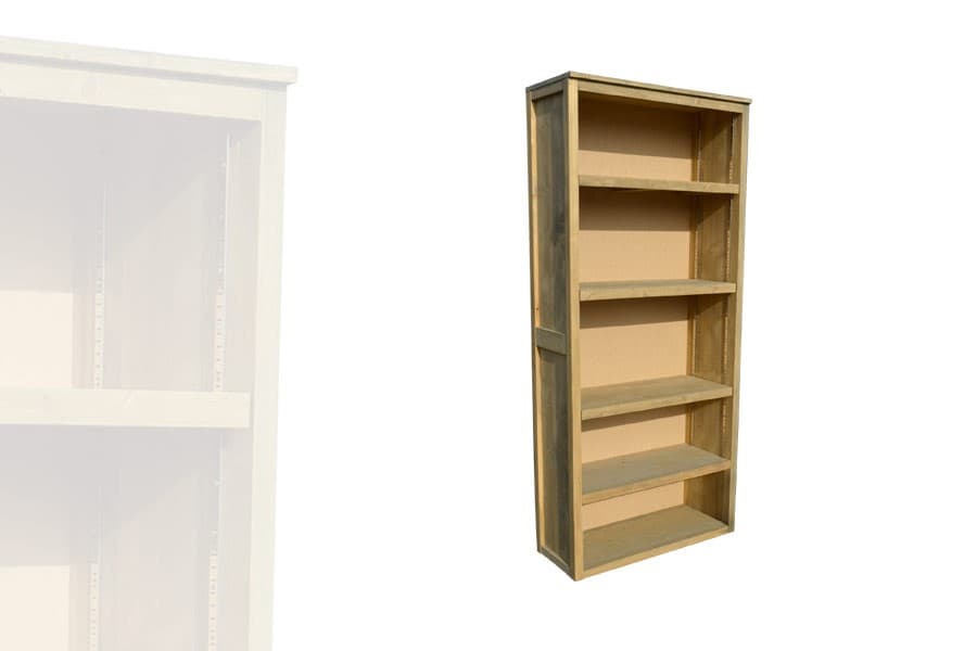 Armoire Étagères Haute Ouverte Bois Vieilli