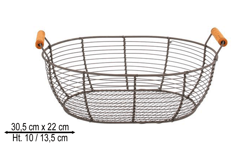 Lot de 10 Corbeilles à Oeufs Ovales Métal Vieilli