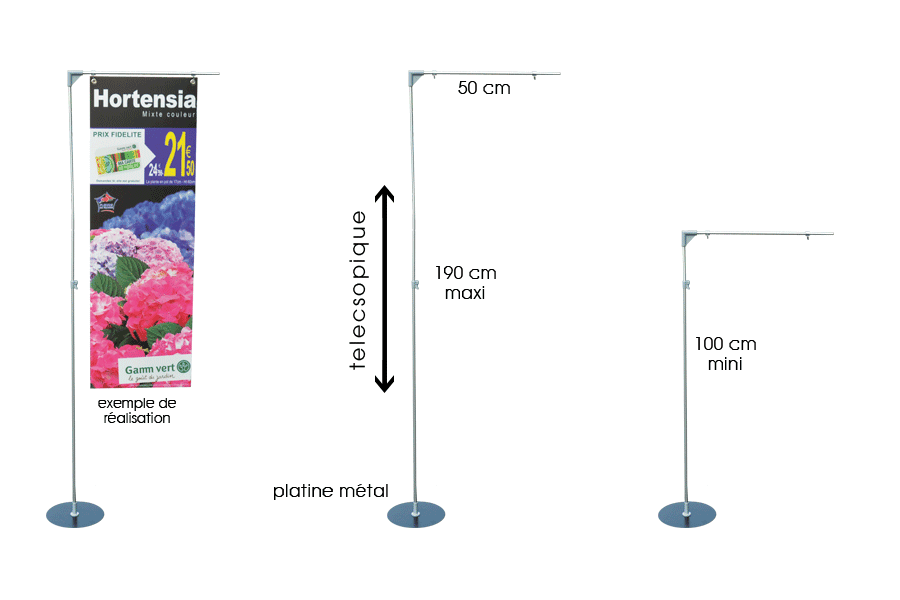 Potence Télescopique avec Platine Métal