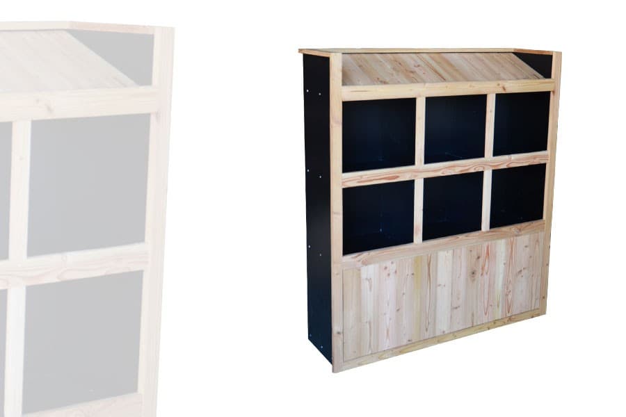 Armoire à Vin Basse Noire 6 Casiers + Habillage Bois Massif Clair - Ancien modèle