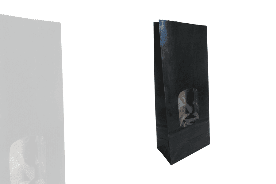 Sac Papier Kraft Noir avec Fenêtre (lot de 100)
