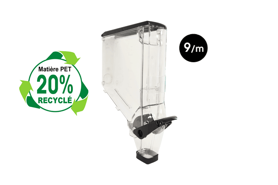 Distributeur Poignée Étroit 7,5 litres "Choix Durable" en PET dont 20% Recyclé