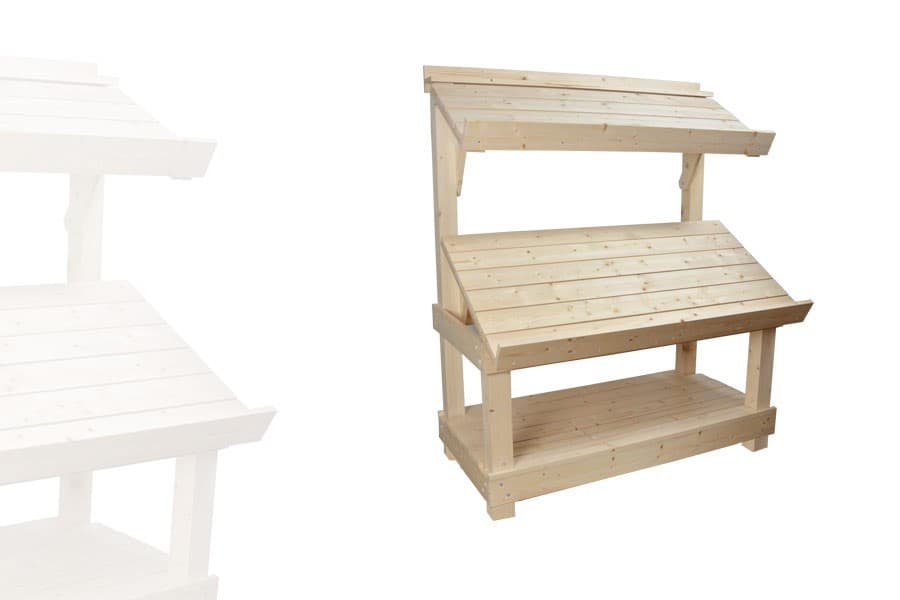 Étal Marché 2 Niveaux Orientables Bois Clair SANS Roulettes