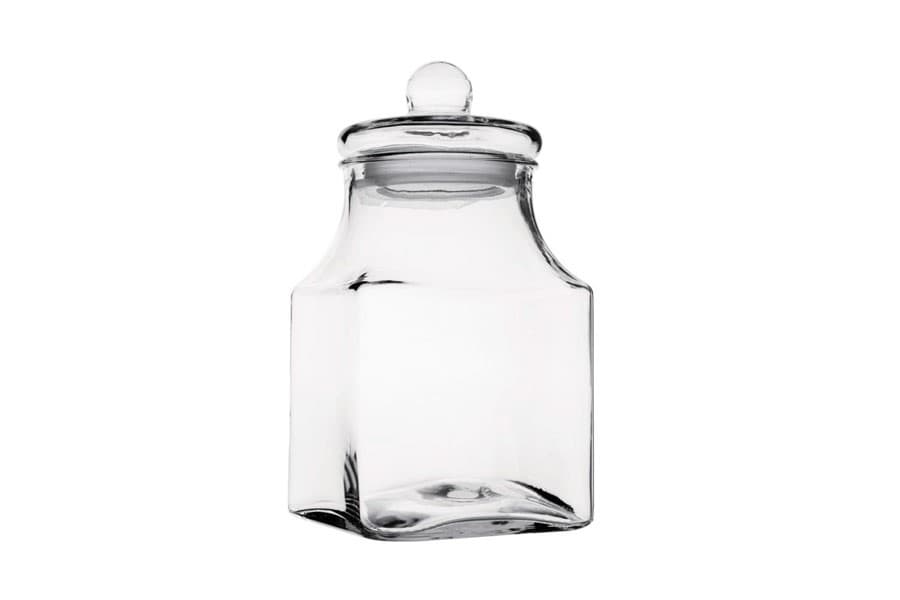Bocal à biscuits en Verre Carré 3,5 litres