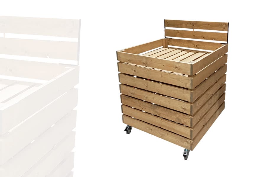 Meuble "Palox" avec Rehausse Bois Vieilli AVEC roulettes