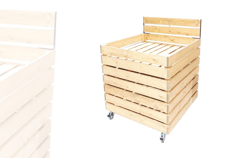 Meuble "Palox" avec Rehausse Bois Clair AVEC roulettes