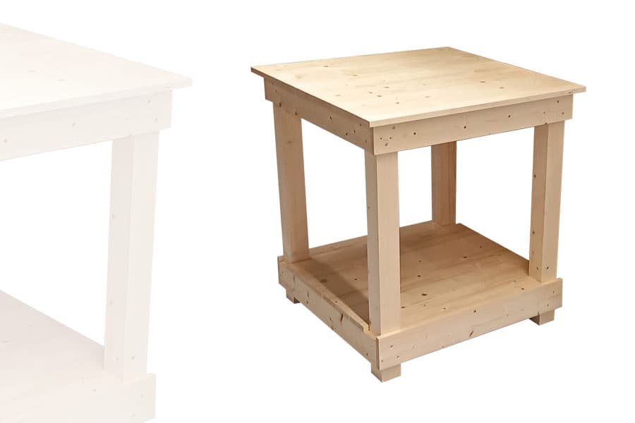 Table 2 Niveaux Carrée Bois Clair SANS Roulettes