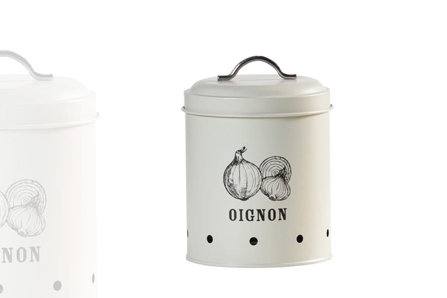 Boite de Conservation Alimentaire 2,3 litres en Métal "Oignons" avec Aération