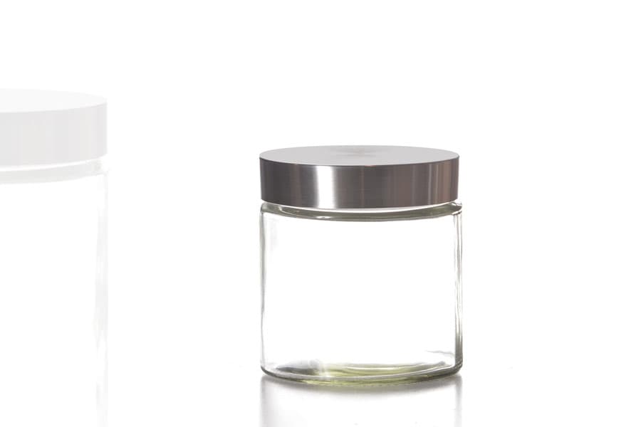 Bocal en Verre Rond 870 ml Couvercle Inox à Visser