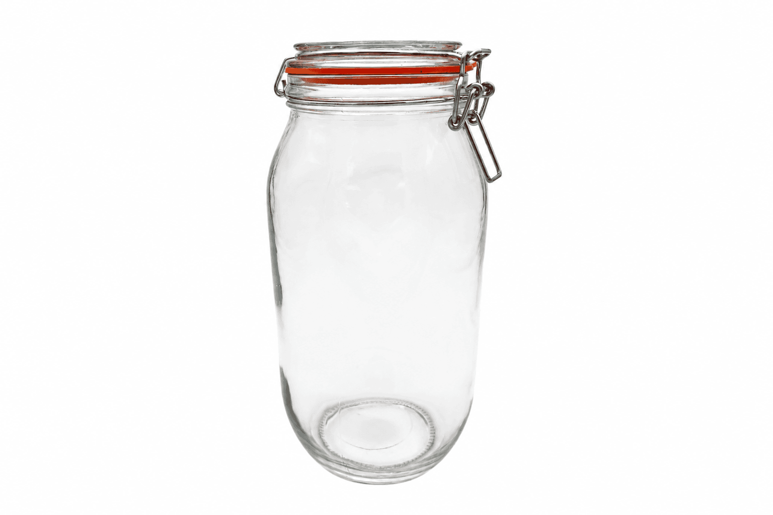 Bocal en verre 2L avec couvercle en verre et fermeture mécanique