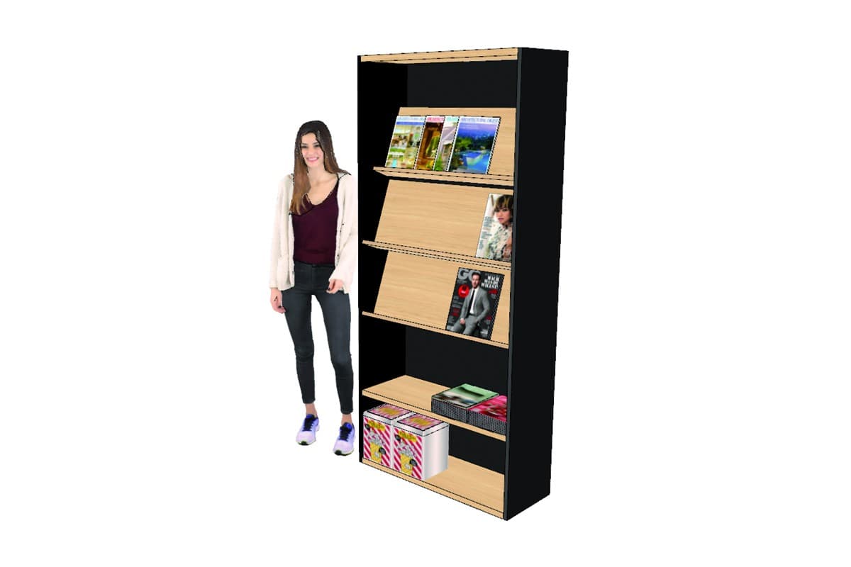 Armoire presse haute noire avec étagères réglables (LIVRÉ MONTÉ)