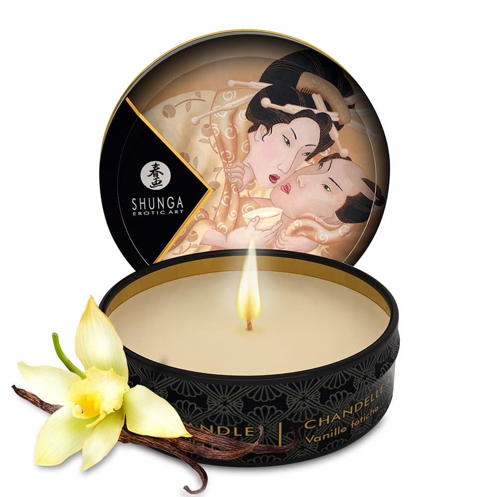 Mini Bougie de Massage Vanille Shunga 30 ml – Huiles Naturelles & Douceur Gourmande