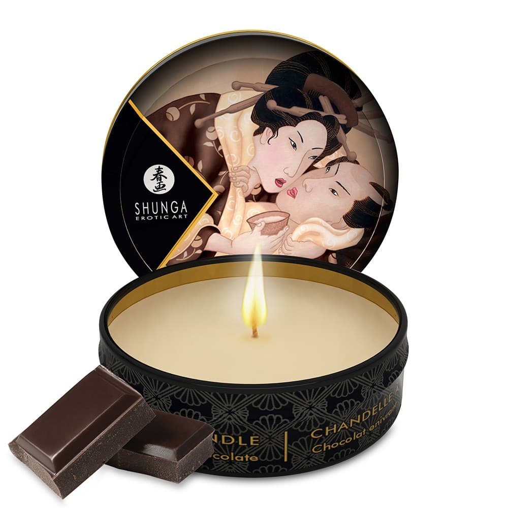 Mini Bougie de Massage Chocolat Shunga 30 ml – Huiles Naturelles & Plaisir Gourmand