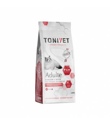 Tonivet chat adulte canard. sac de 1,5 kg