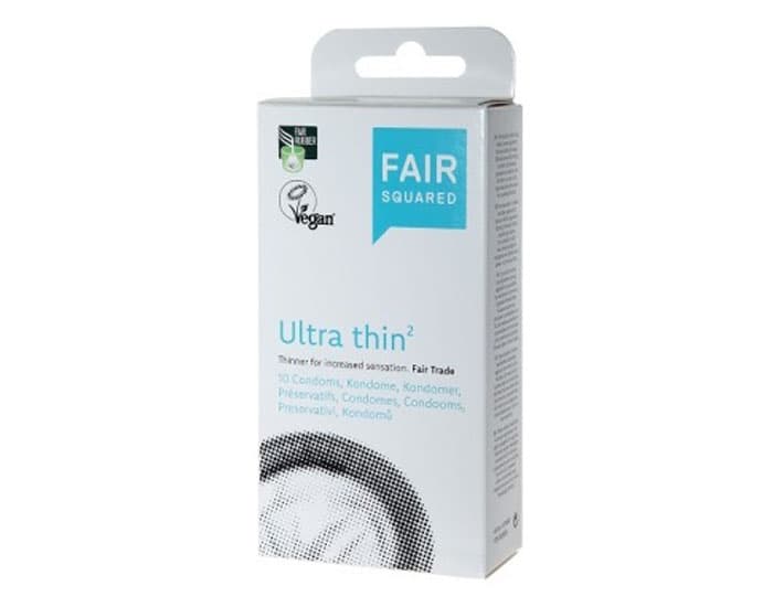FAIR SQUARED Préservatifs en Latex Ecologique Ultra Fins Sachet de 10