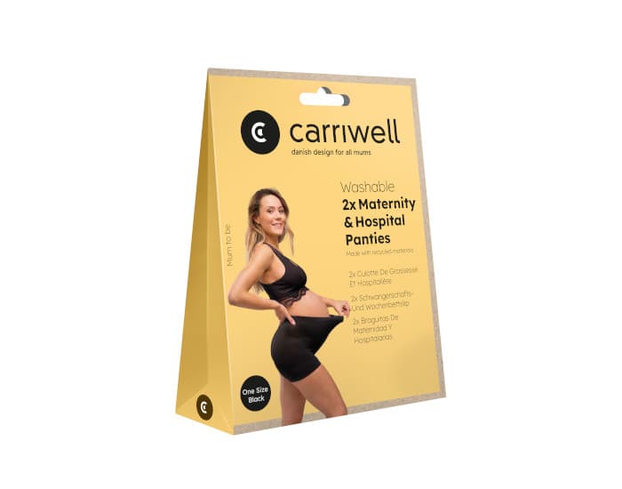 CARRIWELL Culotte de Grossesse et Post Partum Sans Couture - Noir - TU - Lot de 2