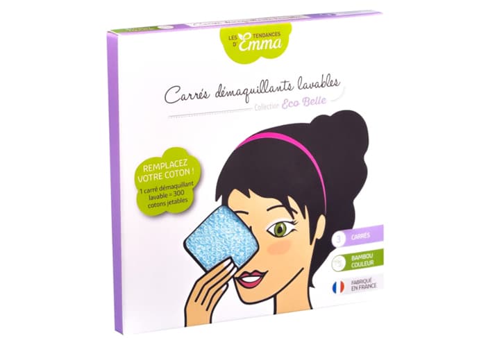 LES TENDANCES D'EMMA 3 Carrés Démaquillants Lavables - Bambou Couleur