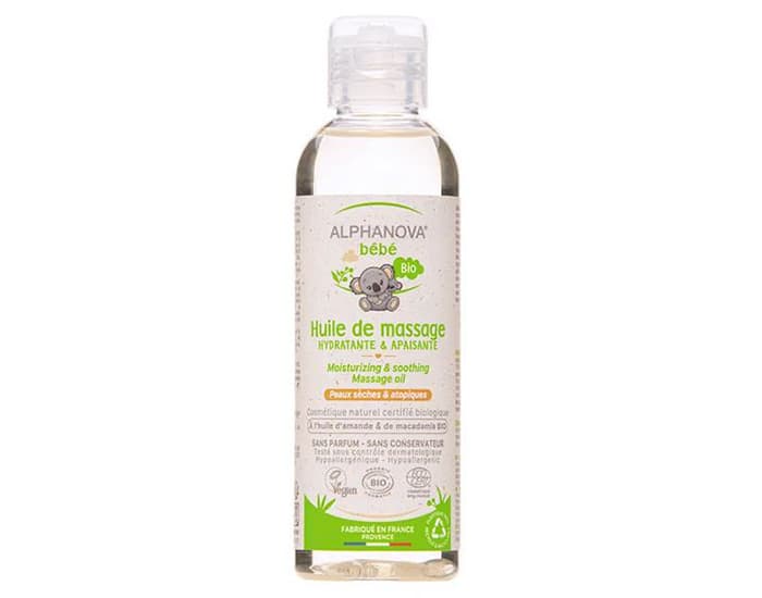ALPHANOVA Bébé Huile de Massage Hydratante et Apaisante - 100 ml