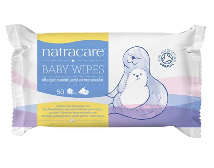 NATRACARE Lingettes Bébé en Coton Bio - 50 lingettes