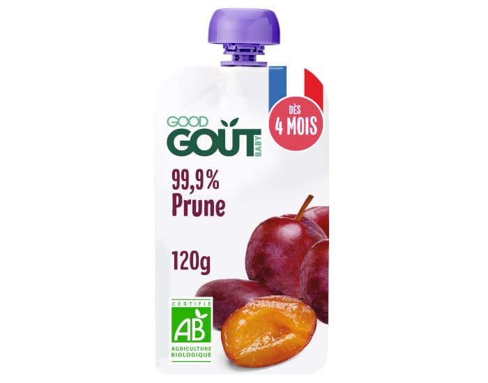 GOOD GOUT Gourde Prune - Purée Bébé 120g - Dès 4 mois