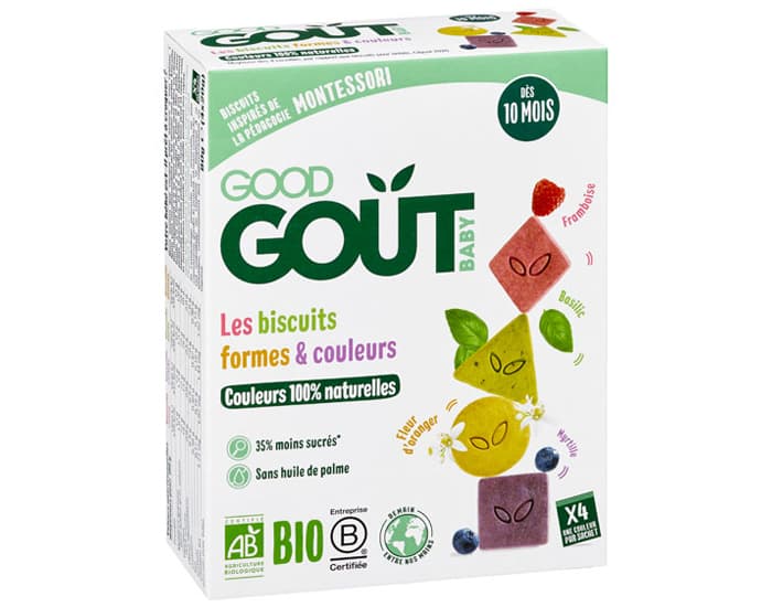 GOOD GOUT Biscuits Formes et Couleurs - 80g - Dès 10 mois