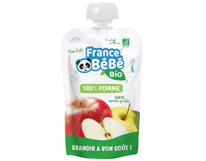 FRANCE BEBE BIO Gourde Pomme - 100g - Dès 4 mois