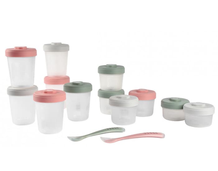 BEABA Pack Premier Repas 12 Portions et 2 Cuillères - Eucalyptus
