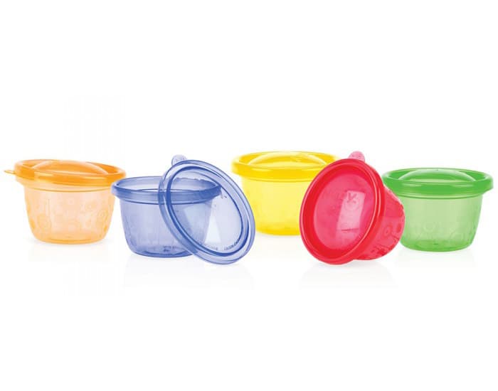 NUBY Pots de Conservation Colorés - 120 ml - Lot de 6