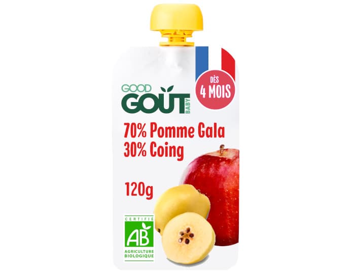 GOOD GOUT Gourde Pomme et Coing - Purée Bébé 120g - Dès 6 mois