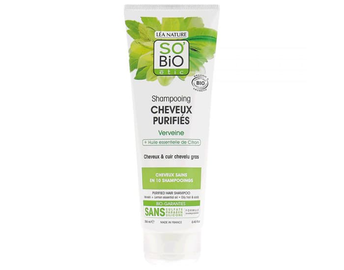 SO'BIO ÉTIC Shampooing Cheveux Purifiés Verveine et Citron - 250 ml