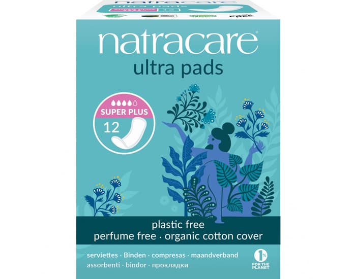 NATRACARE Serviette Hygiénique Ultra Sans Ailettes Super+ - Boite de 12