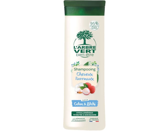 L'ARBRE VERT BIEN-ÊTRE Shampooing Cheveux Normaux - Coton et Litchi - 250 ml