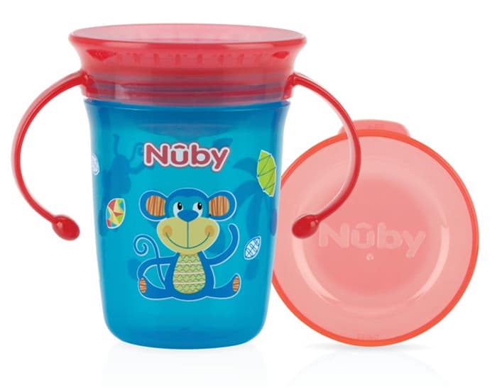 NUBY Gobelet Magique 360o Aqua avec Anses - 240ml - 6+ mois