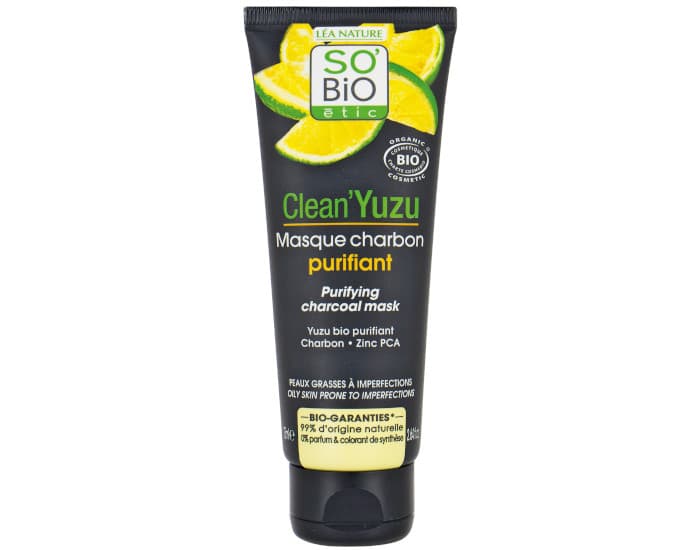 SO'BIO ÉTIC Masque Charbon Purifiant - Clean'Yuzu - 75 ml