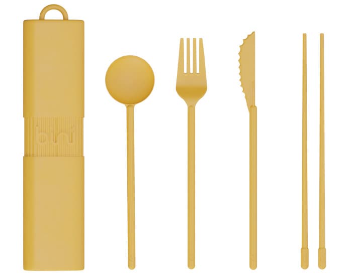 BINI Couverts Réutilisables Jaune