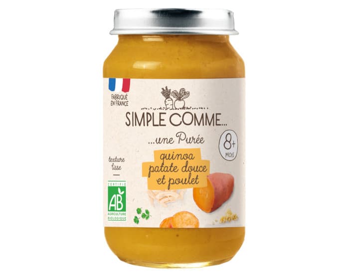 SIMPLE COMME Petits Pots Menu - 200g - Dès 8 Mois Quinoa Patate Douce Poulet