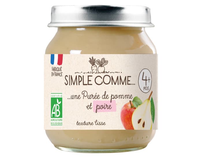SIMPLE COMME Petits Pots de Fruits - 125g - Dès 4 Mois Pomme Poire