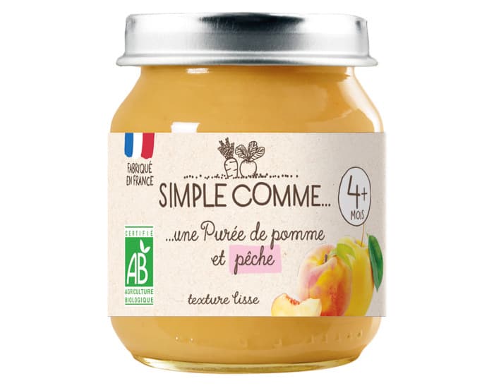 SIMPLE COMME Petits Pots de Fruits - 125g - Dès 4 Mois Pomme Pêche