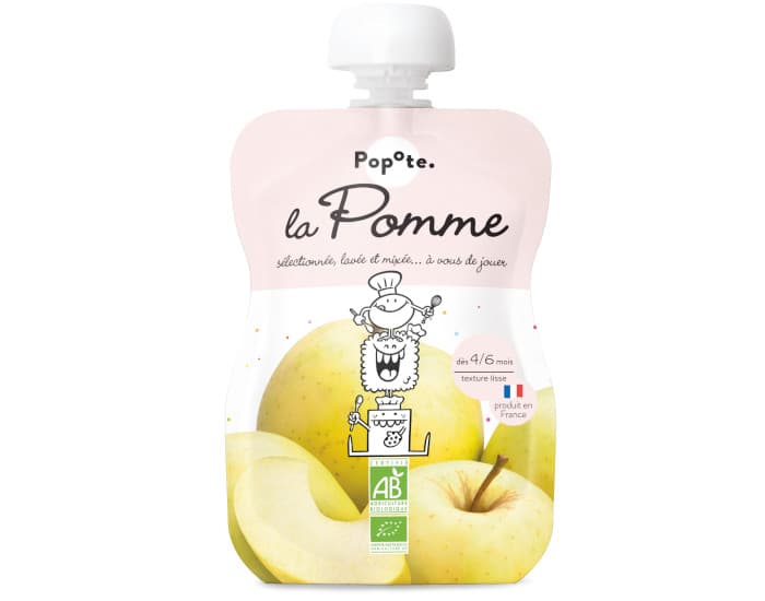 POPOTE Gourde Pomme Lisse - 120g - Dès 4/6mois