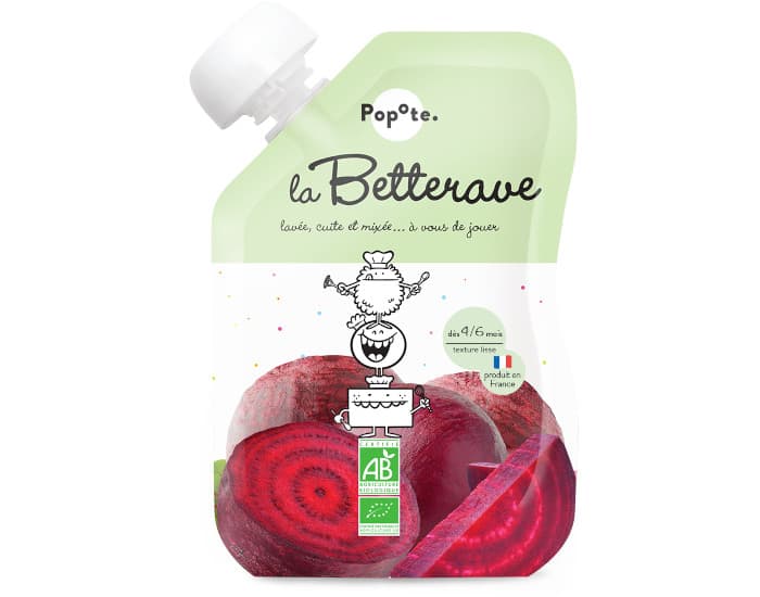 POPOTE Gourde Betterave Bio - 120 g - Dès 4/6 mois