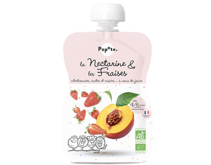 POPOTE Gourde Nectarine Fraise - 120g - Dès 4/6 mois