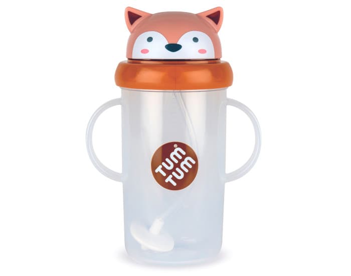 TUM TUM Grande Tasse Anti-Fuite avec Paille Lestée - 300 ml - Dès 6 mois Renard
